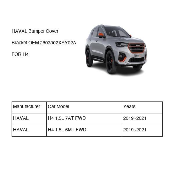 HAVAL Bumper Cover Bracket OEM 2803302XSY02A FOR H4 2803302XSY02A-HAVAL_OEM