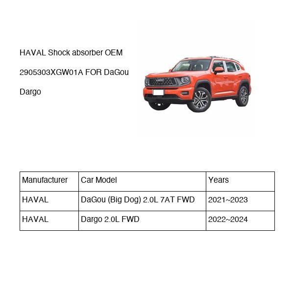 HAVAL Shock absorber OEM 2905303XGW01A FOR DaGou Dargo 2905303XGW01A-HAVAL_OEM