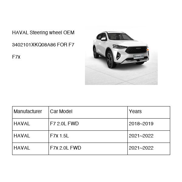 HAVAL Steering wheel OEM 3402101XKQ08A86 FOR F7 F7x 3402101XKQ08A86-HAVAL_OEM
