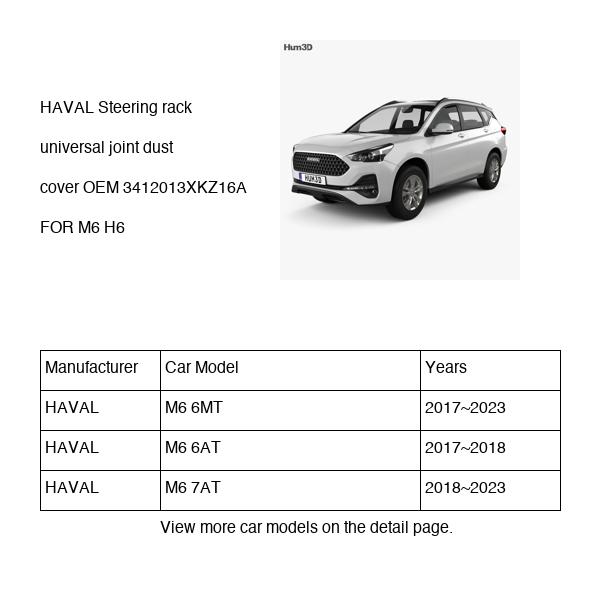 HAVAL Steering rack universal joint dust cover OEM 3412013XKZ16A FOR M6 H6 3412013XKZ16A-HAVAL_OEM
