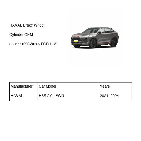 HAVAL Brake Wheel Cylinder OEM 3501118XGW01A FOR H6S 3501118XGW01A-HAVAL_OEM