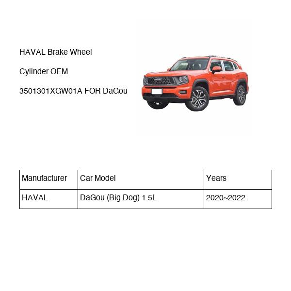HAVAL Brake Wheel Cylinder OEM 3501301XGW01A FOR DaGou 3501301XGW01A-HAVAL_OEM