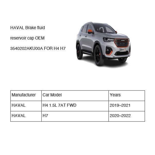 HAVAL Brake fluid reservoir cap OEM 3540202AKU00A FOR H4 H7 3540202AKU00A-HAVAL_OEM