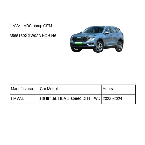 HAVAL ABS pump OEM 3565160XGW02A FOR H6 3565160XGW02A-HAVAL_OEM