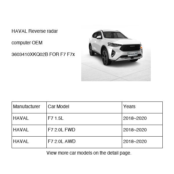 HAVAL Reverse radar computer OEM 3603410XKQ02B FOR F7 F7x 3603410XKQ02B-HAVAL_OEM