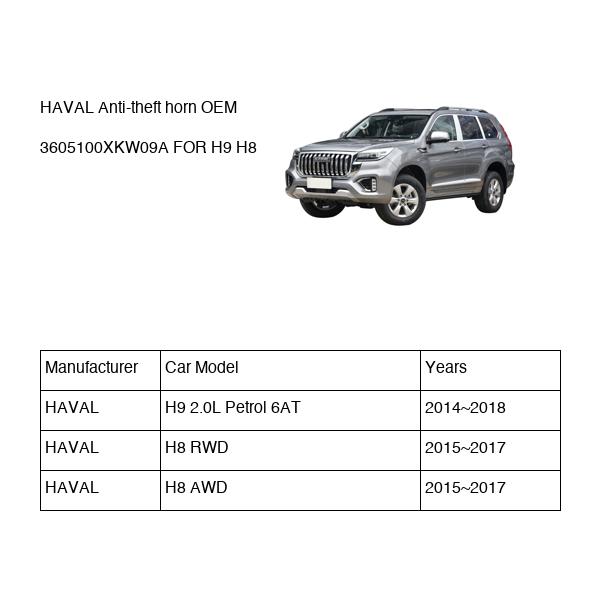 HAVAL Anti-theft horn OEM 3605100XKW09A FOR H9 H8 3605100XKW09A-HAVAL_OEM