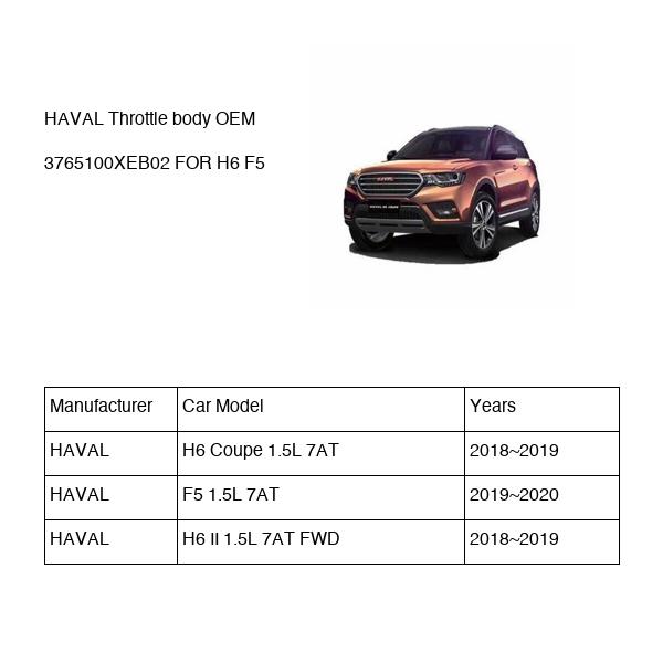 HAVAL Throttle body OEM 3765100XEB02 FOR H6 F5 3765100XEB02-HAVAL_OEM
