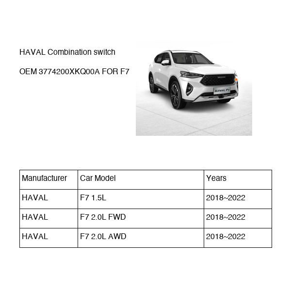 HAVAL Combination switch OEM 3774200XKQ00A FOR F7 3774200XKQ00A-HAVAL_OEM