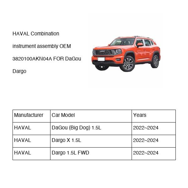 HAVAL Combination instrument assembly OEM 3820100AKN04A FOR DaGou Dargo 3820100AKN04A-HAVAL_OEM
