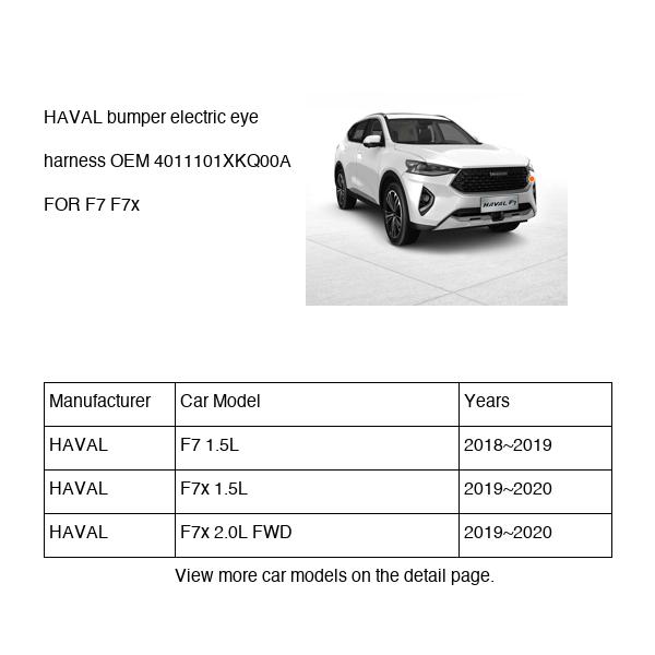 HAVAL bumper electric eye harness OEM 4011101XKQ00A FOR F7 F7x 4011101XKQ00A-HAVAL_OEM