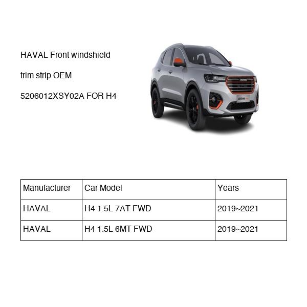 HAVAL Front windshield trim strip OEM 5206012XSY02A FOR H4 5206012XSY02A-HAVAL_OEM