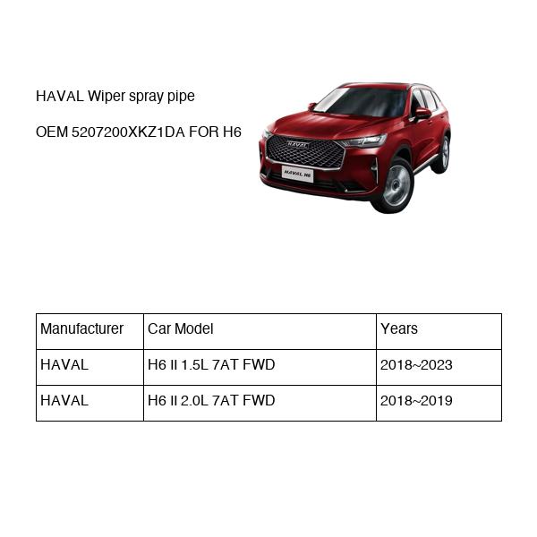 HAVAL Wiper spray pipe OEM 5207200XKZ1DA FOR H6 5207200XKZ1DA-HAVAL_OEM