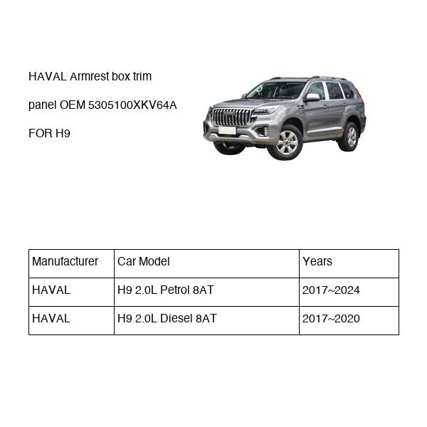 HAVAL Armrest box trim panel OEM 5305100XKV64A FOR H9 5305100XKV64A-HAVAL_OEM