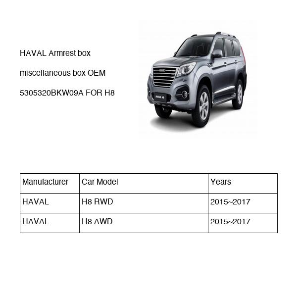 HAVAL Armrest box miscellaneous box OEM 5305320BKW09A FOR H8 5305320BKW09A-HAVAL_OEM