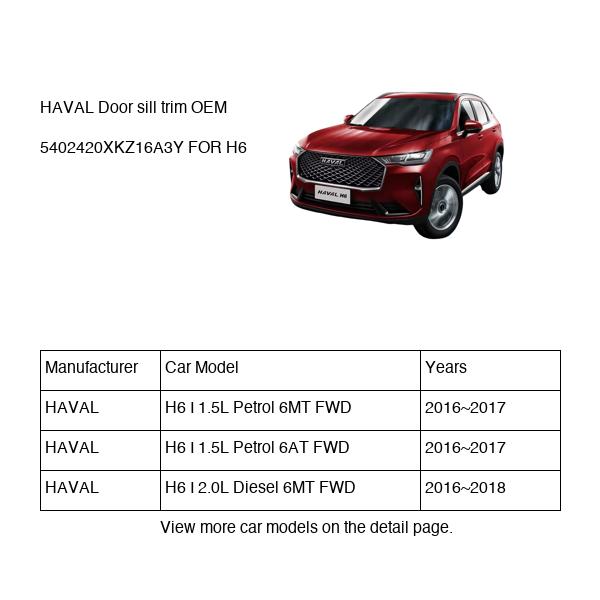 HAVAL Door sill trim OEM 5402420XKZ16A3Y FOR H6 5402420XKZ16A3Y-HAVAL_OEM