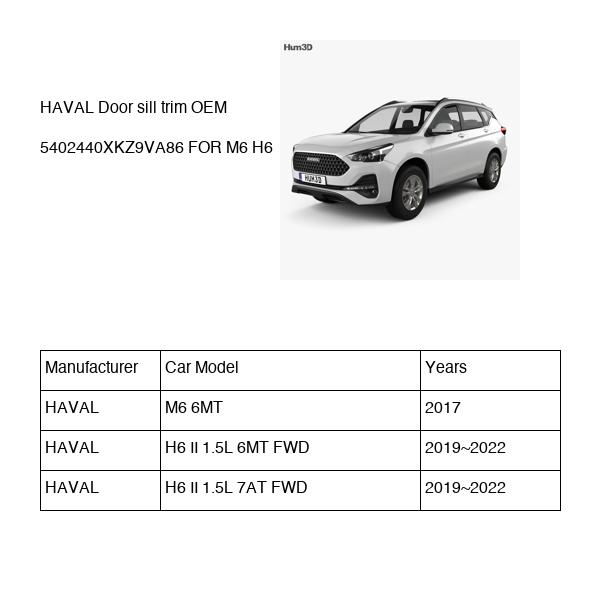 HAVAL Door sill trim OEM 5402440XKZ9VA86 FOR M6 H6 5402440XKZ9VA86-HAVAL_OEM