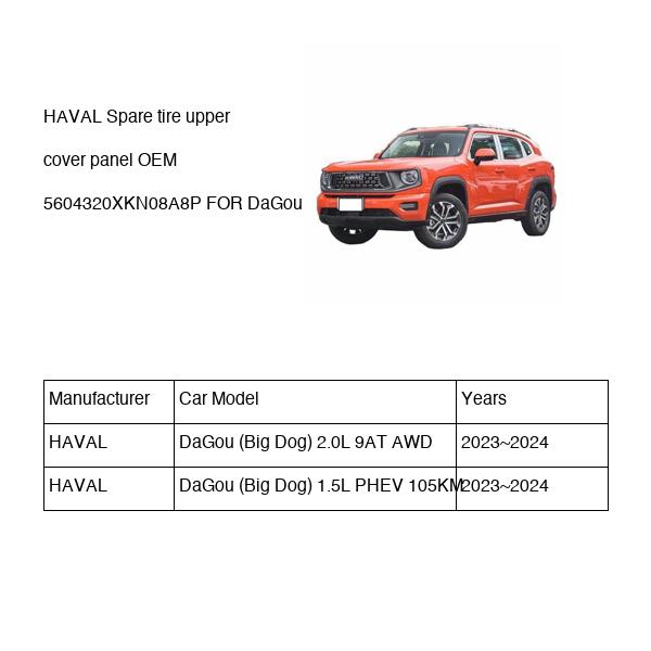 HAVAL Spare tire upper cover panel OEM 5604320XKN08A8P FOR DaGou 5604320XKN08A8P-HAVAL_OEM