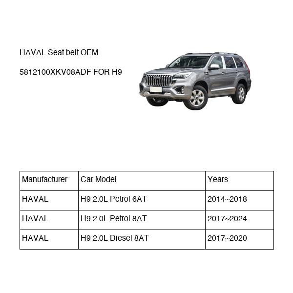HAVAL Seat belt OEM 5812100XKV08ADF FOR H9 5812100XKV08ADF-HAVAL_OEM