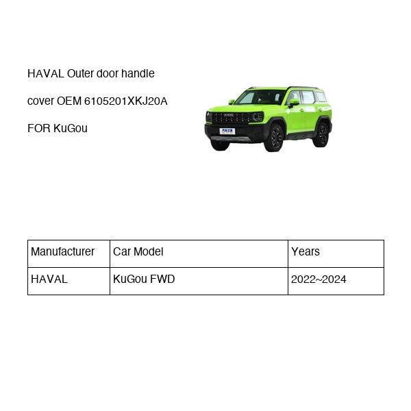 HAVAL Outer door handle cover OEM 6105201XKJ20A FOR KuGou 6105201XKJ20A-HAVAL_OEM