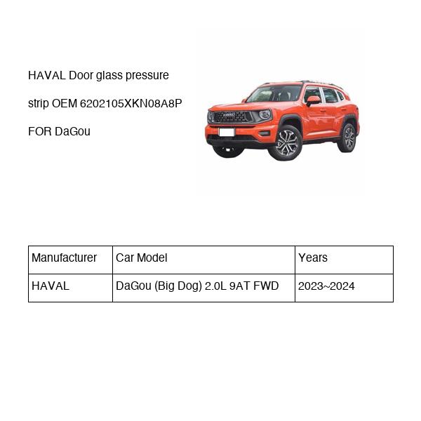 HAVAL Door glass pressure strip OEM 6202105XKN08A8P FOR DaGou 6202105XKN08A8P-HAVAL_OEM