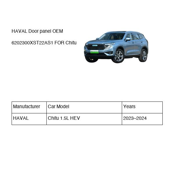HAVAL Door panel OEM 6202300XST22AS1 FOR Chitu 6202300XST22AS1-HAVAL_OEM