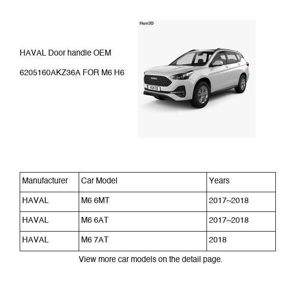 HAVAL Door handle OEM 6205160AKZ36A FOR M6 H6 6205160AKZ36A-HAVAL_OEM
