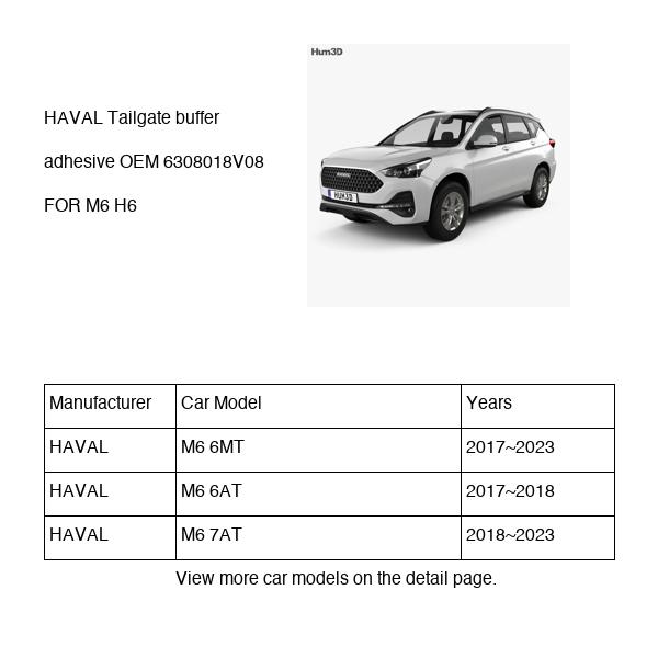 HAVAL Tailgate buffer adhesive OEM 6308018V08 FOR M6 H6 6308018V08-HAVAL_OEM