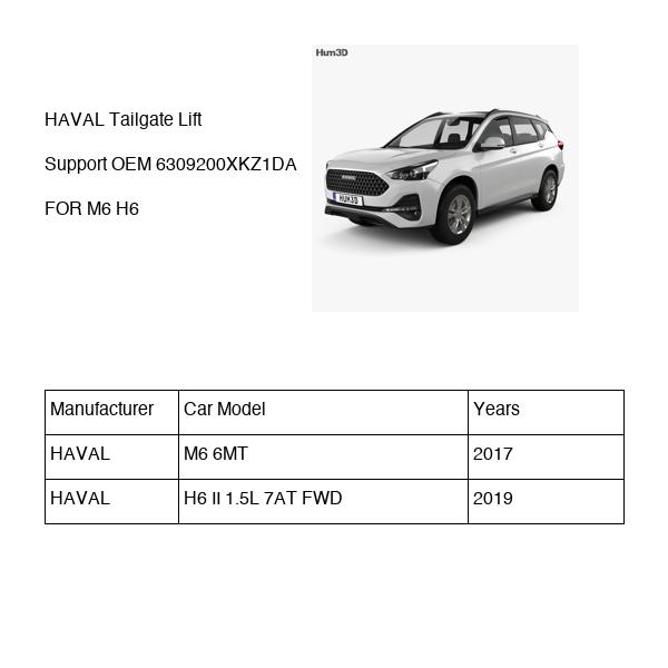HAVAL Tailgate Lift Support OEM 6309200XKZ1DA FOR M6 H6 6309200XKZ1DA-HAVAL_OEM