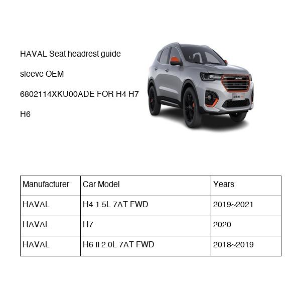 HAVAL Seat headrest guide sleeve OEM 6802114XKU00ADE FOR H4 H7 H6 6802114XKU00ADE-HAVAL_OEM