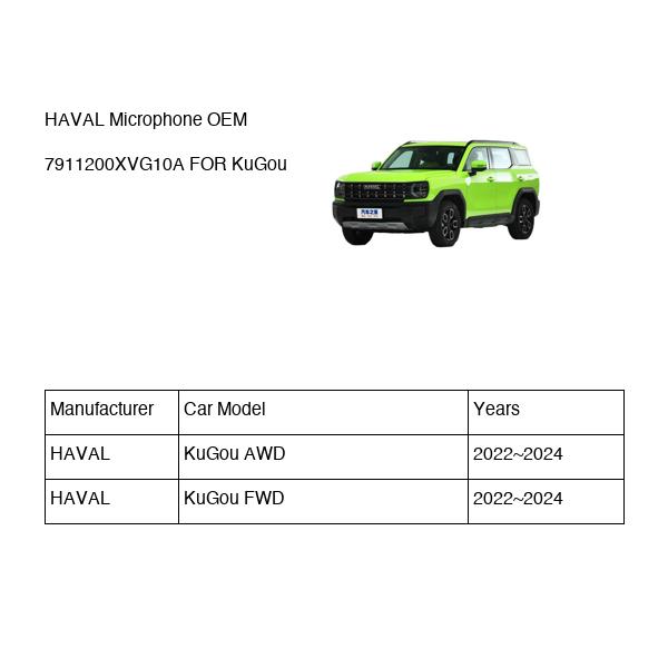 HAVAL Microphone OEM 7911200XVG10A FOR KuGou 7911200XVG10A-HAVAL_OEM