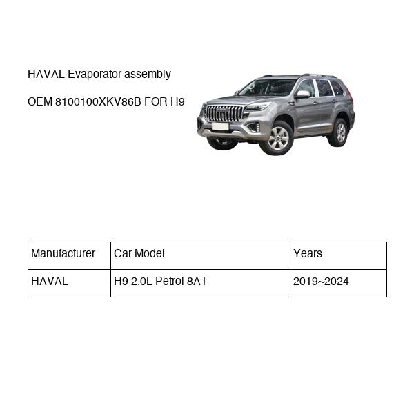 HAVAL Evaporator assembly OEM 8100100XKV86B FOR H9 8100100XKV86B-HAVAL_OEM