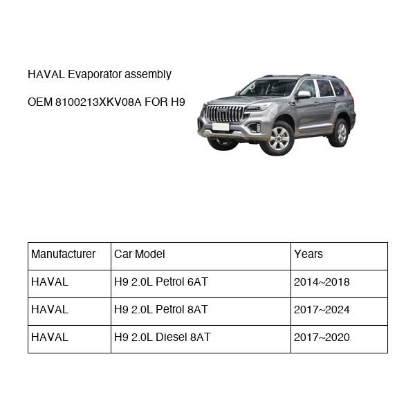HAVAL Evaporator assembly OEM 8100213XKV08A FOR H9 8100213XKV08A-HAVAL_OEM