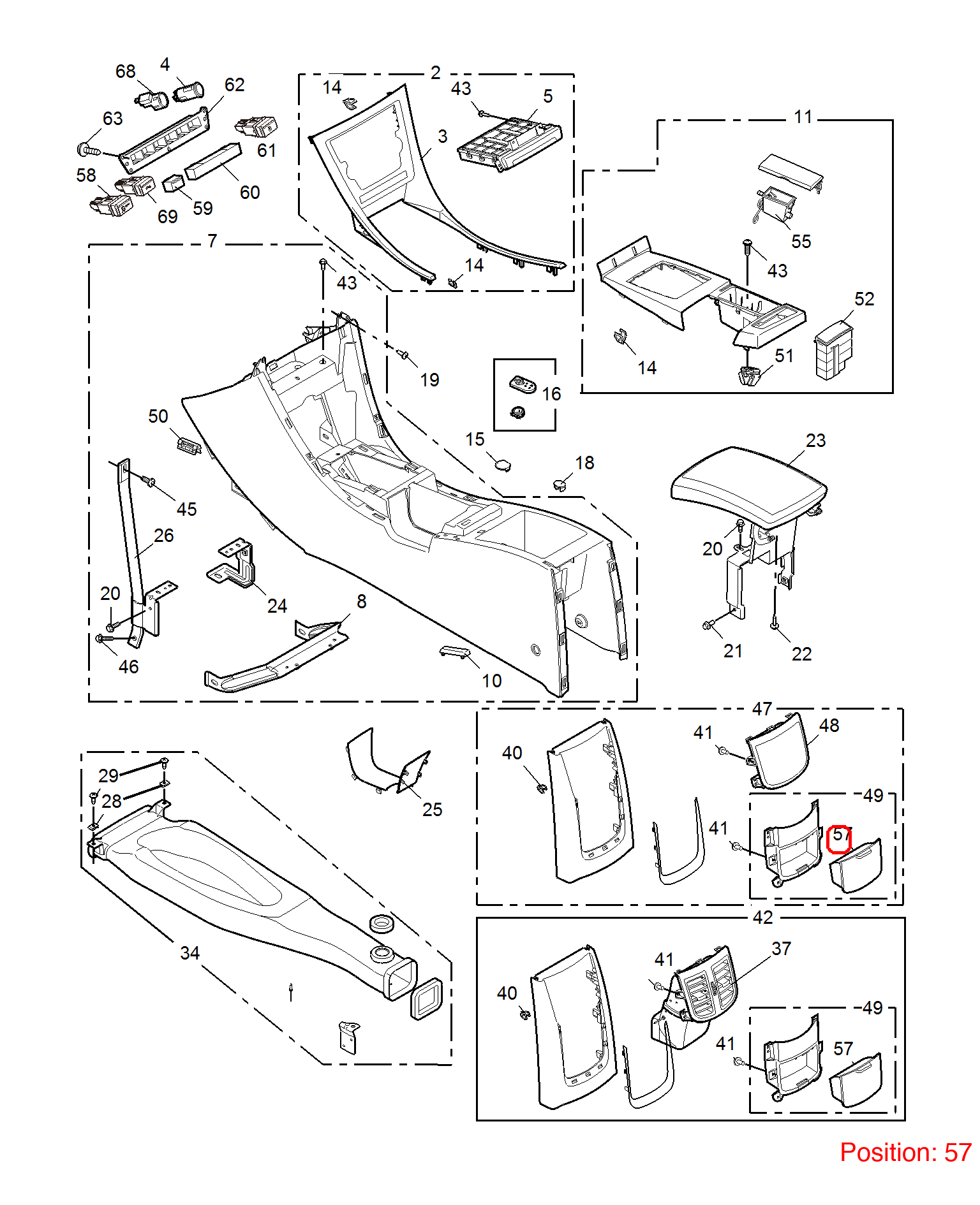 MG Ashtray OEM 10001724 FOR MG6 MG550 10001724-MG_OEM