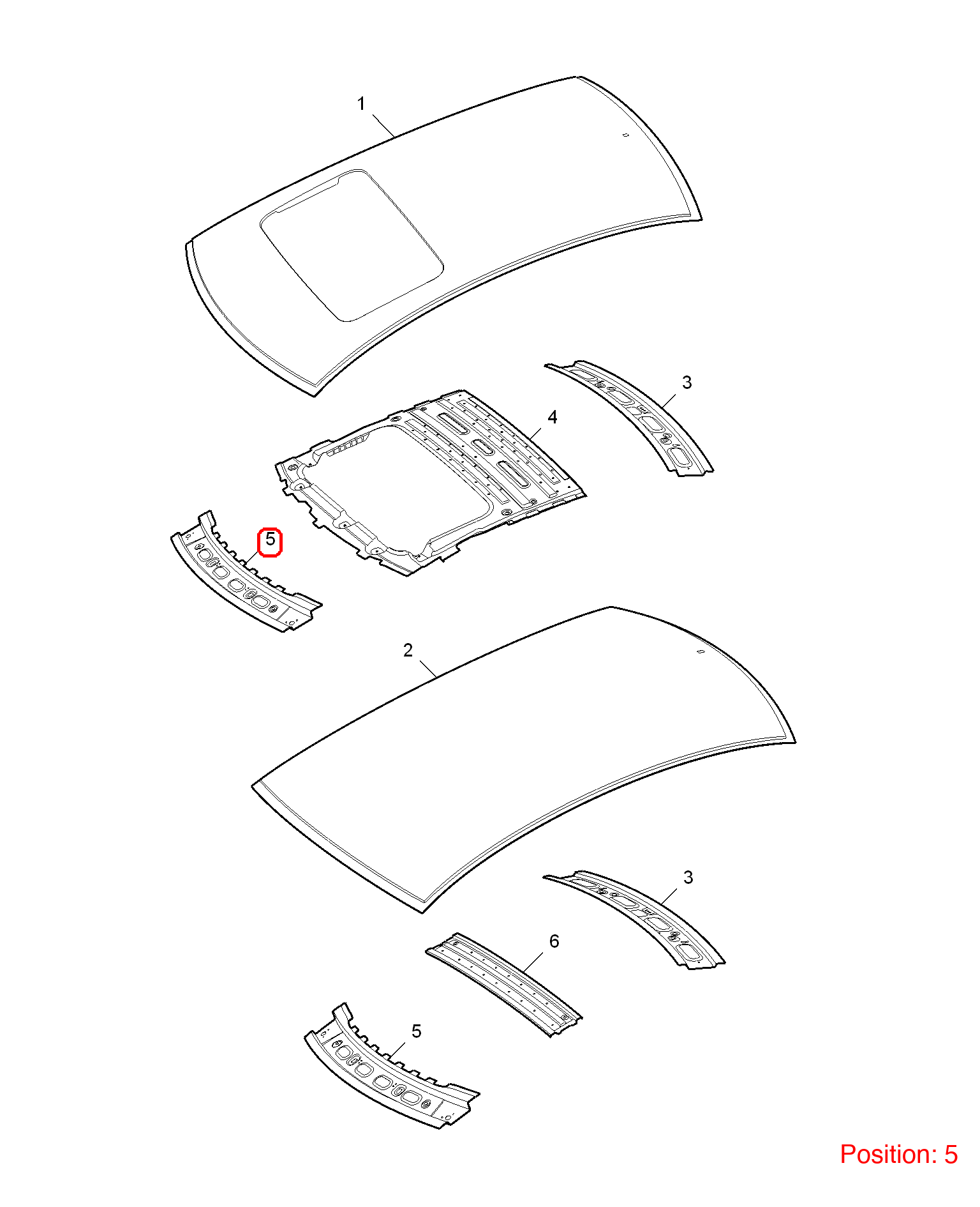 MG Roof beam OEM 10002630 FOR MG6 MG550 10002630-MG_OEM