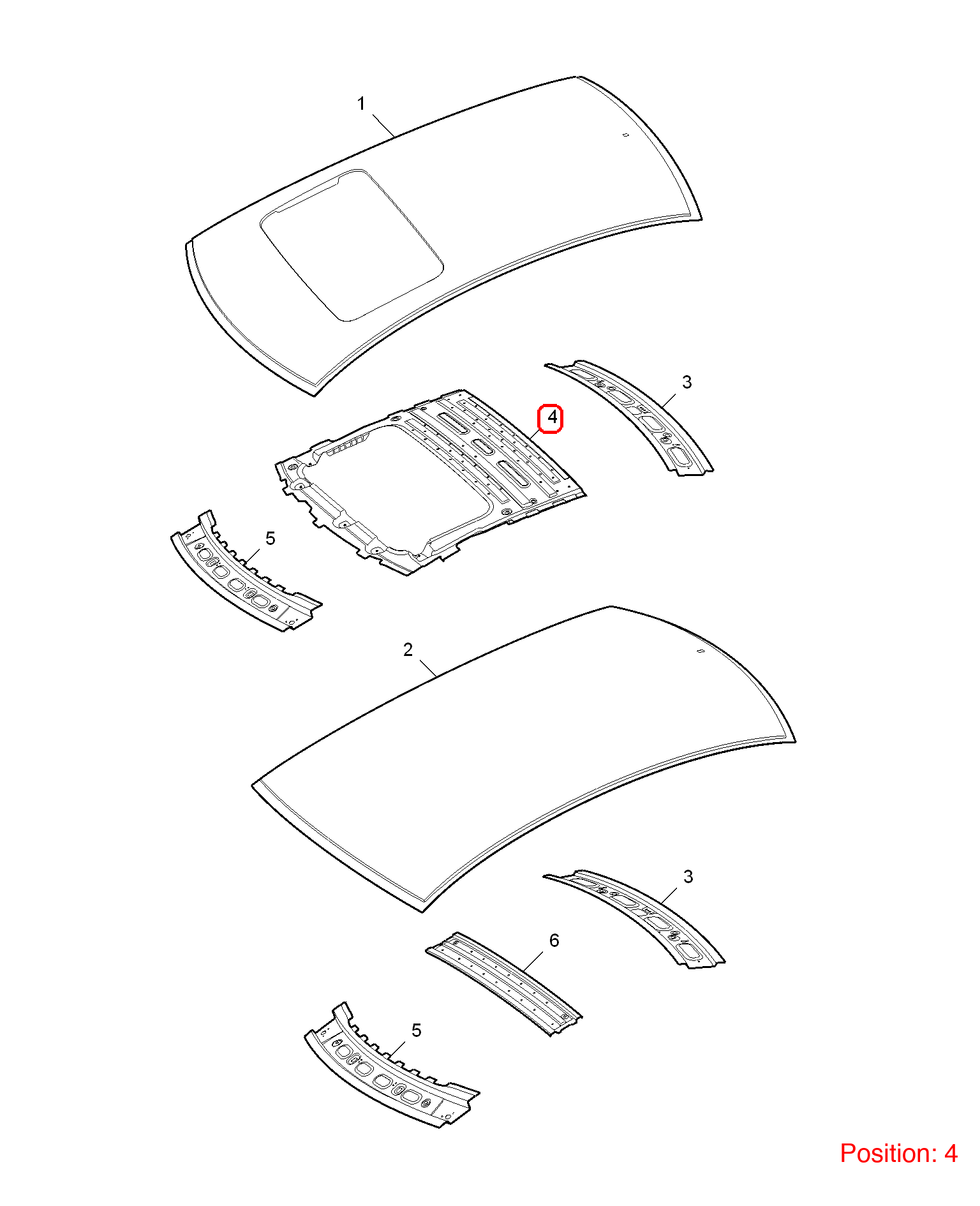 MG PANORAMIC SUNROOF REAR SECTION REPAIR KIT OEM 10002631 FOR MG6 MG550 10002631-MG_OEM