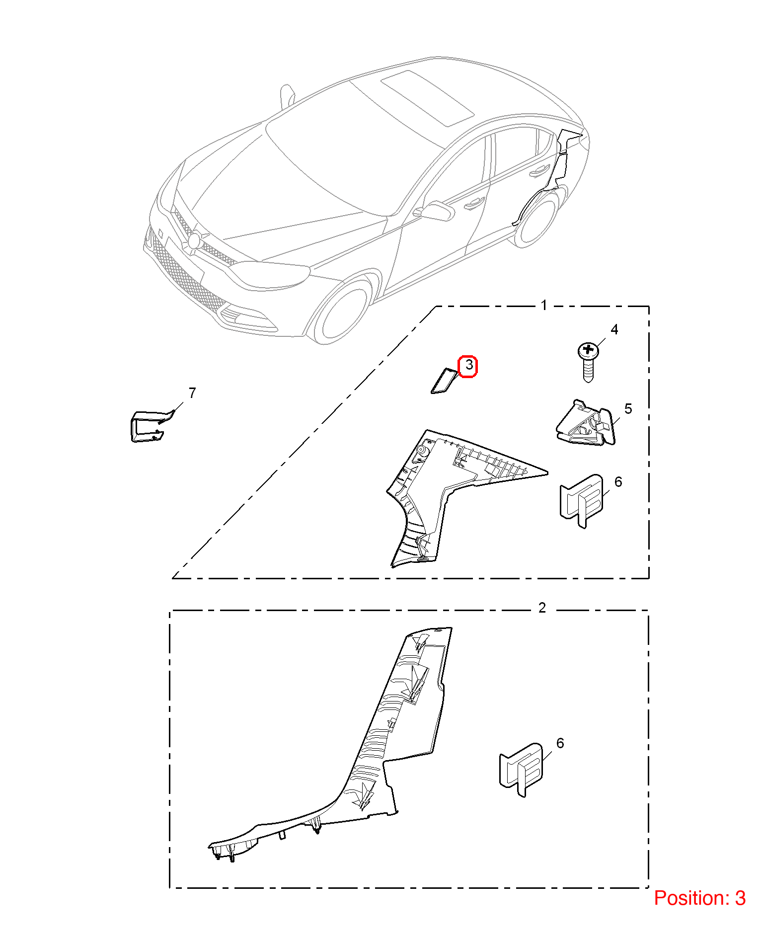 MG Trim cover OEM 10002861ESA FOR MG6 10002861ESA-MG_OEM