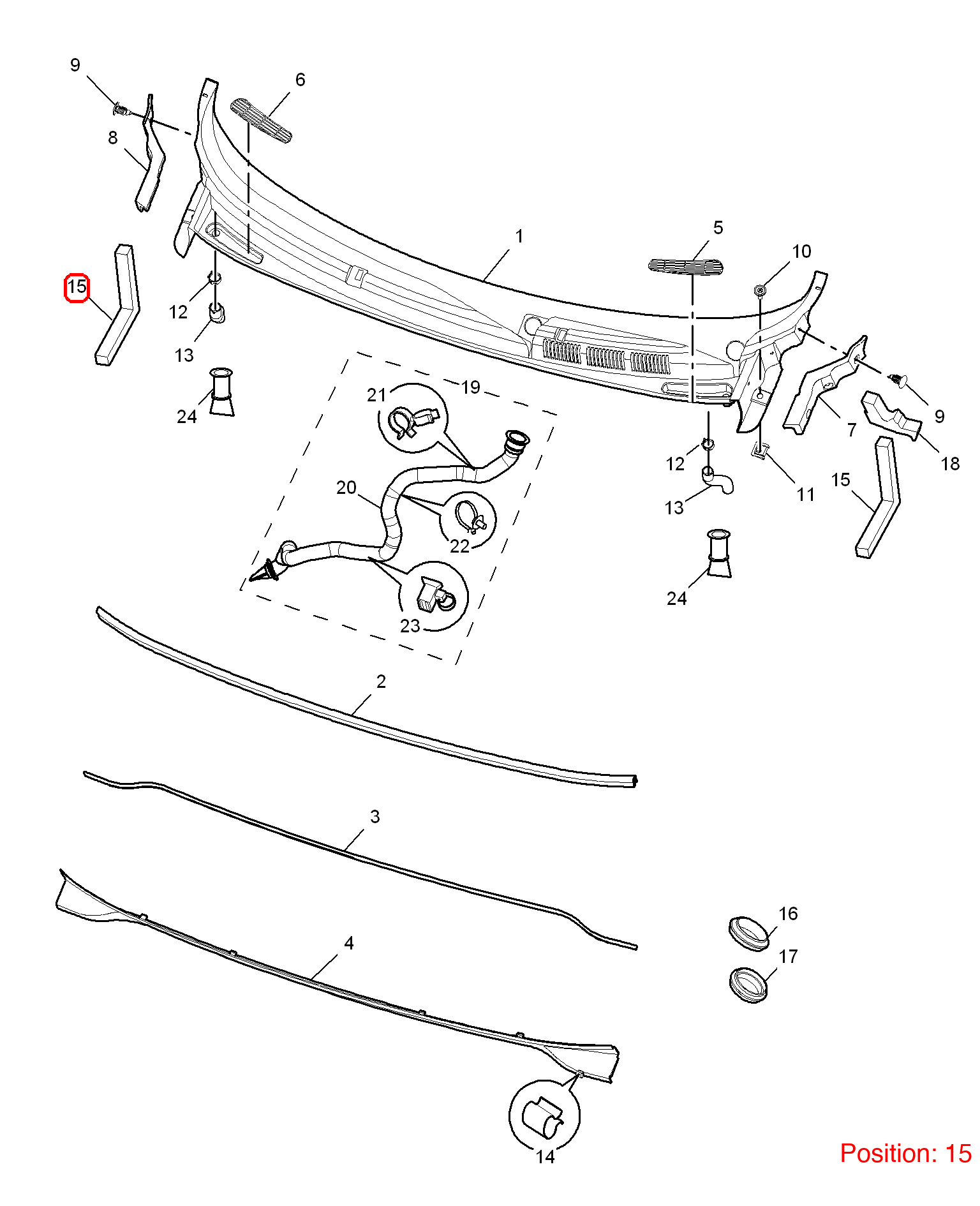 MG Rubber strip OEM 10003492 FOR MG6 MG550 10003492-MG_OEM
