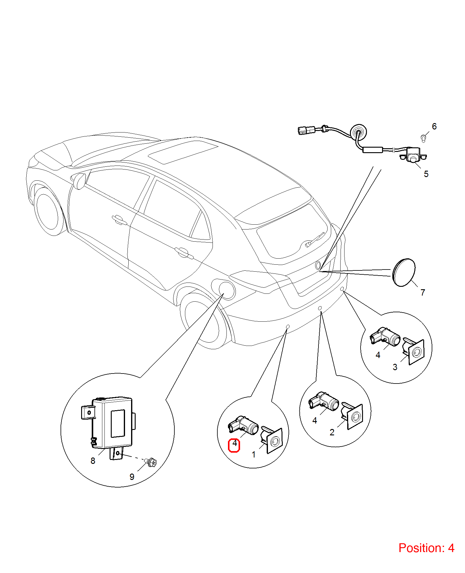MG Parking Sensor OEM 10003828PBC FOR MG5 MG750 10003828PBC-MG_OEM