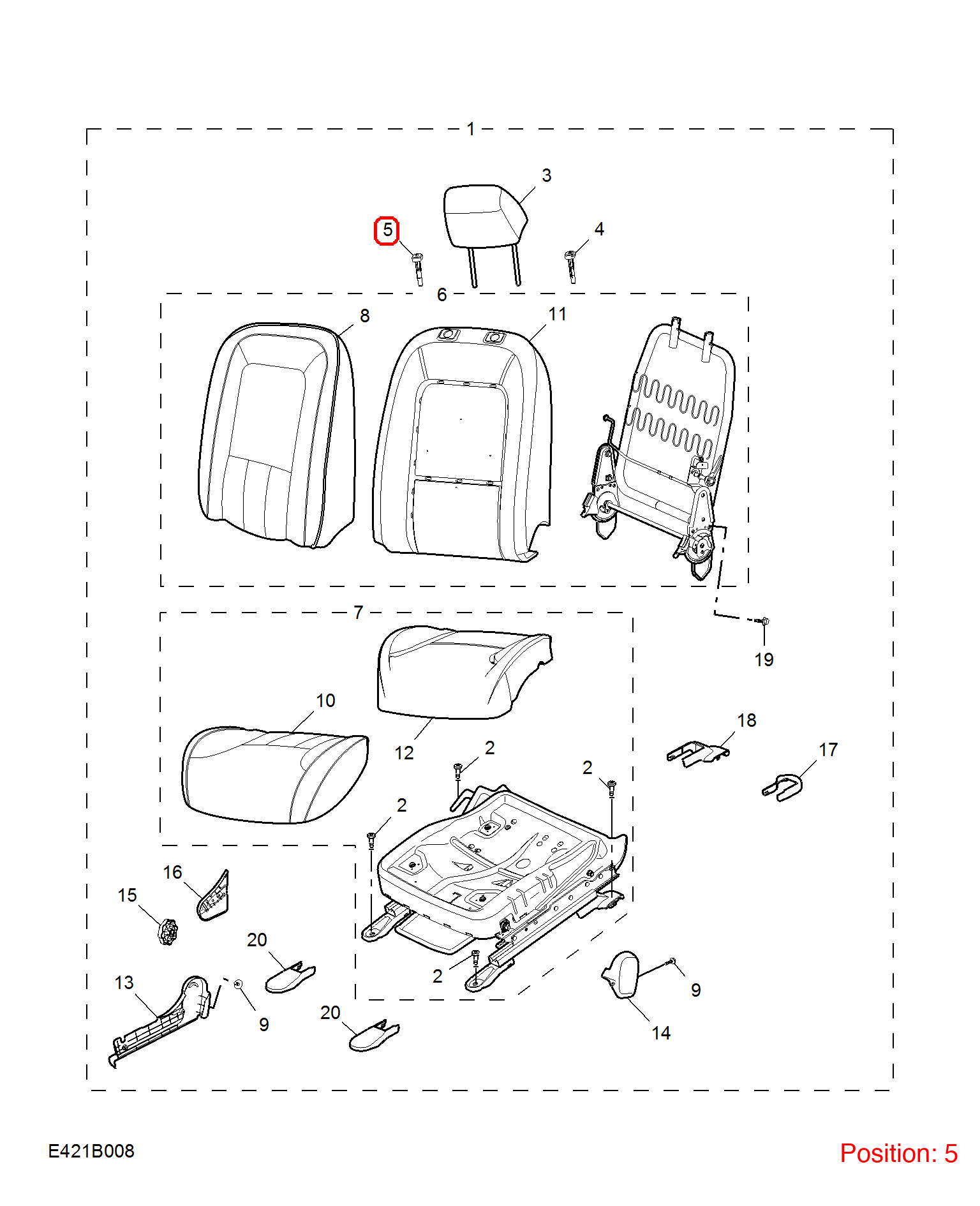 MG Headrest guide piece OEM 10004710ASA FOR MG6 MG550 10004710ASA-MG_OEM