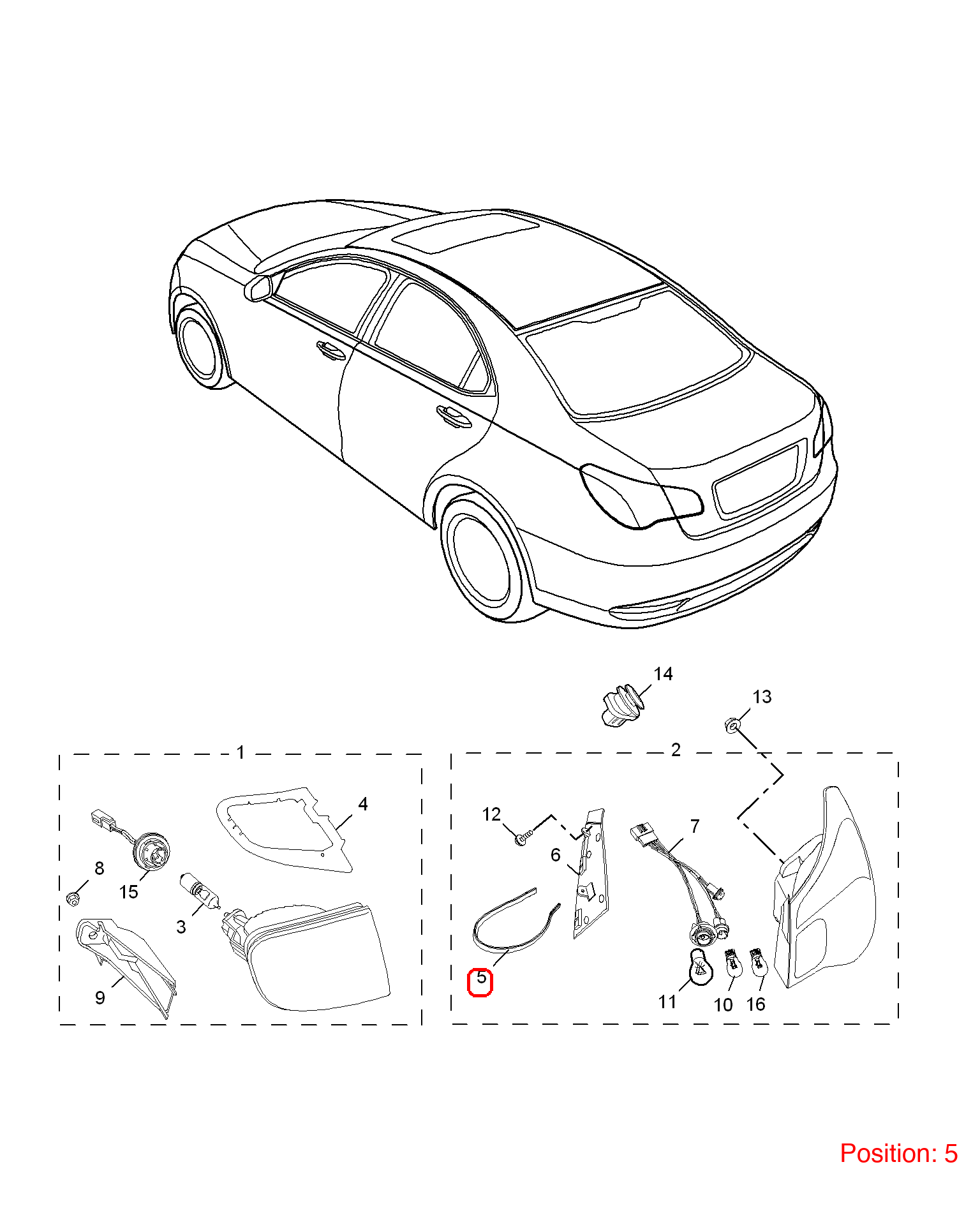 MG Rear taillight gasket OEM 10004764 FOR MG6 MG550 10004764-MG_OEM