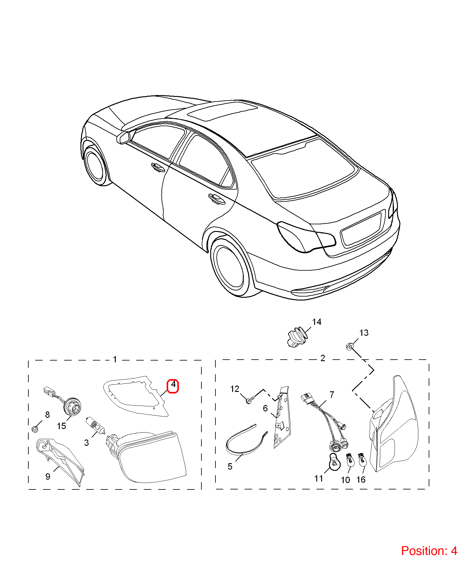 MG Rear taillight gasket OEM 10004770 FOR MG6 MG550 10004770-MG_OEM