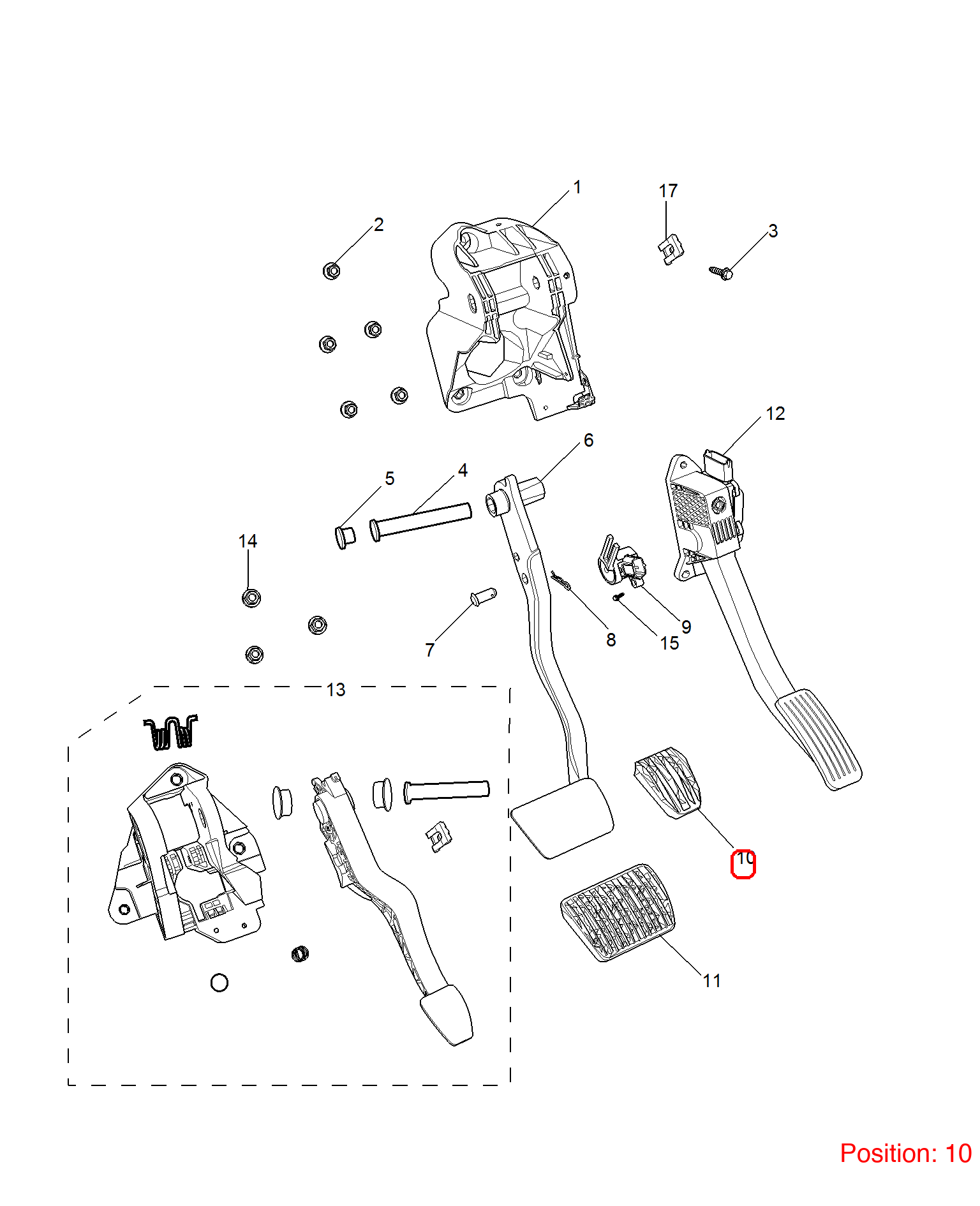 MG Brake pedal rubber pad OEM 10005342 FOR MG6 10005342-MG_OEM