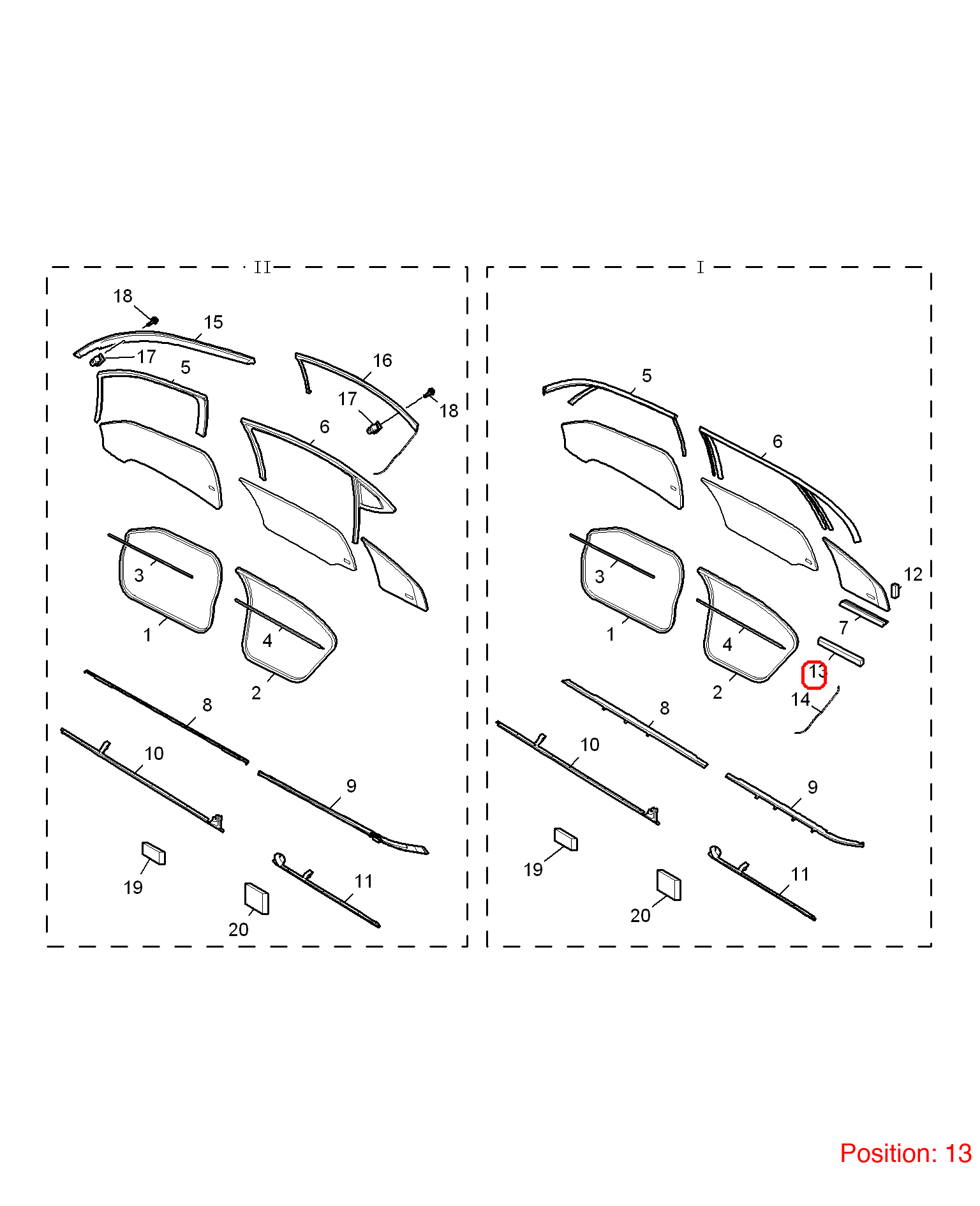 MG Triangular glass seal OEM 10006246 FOR MG6 MG550 10006246-MG_OEM