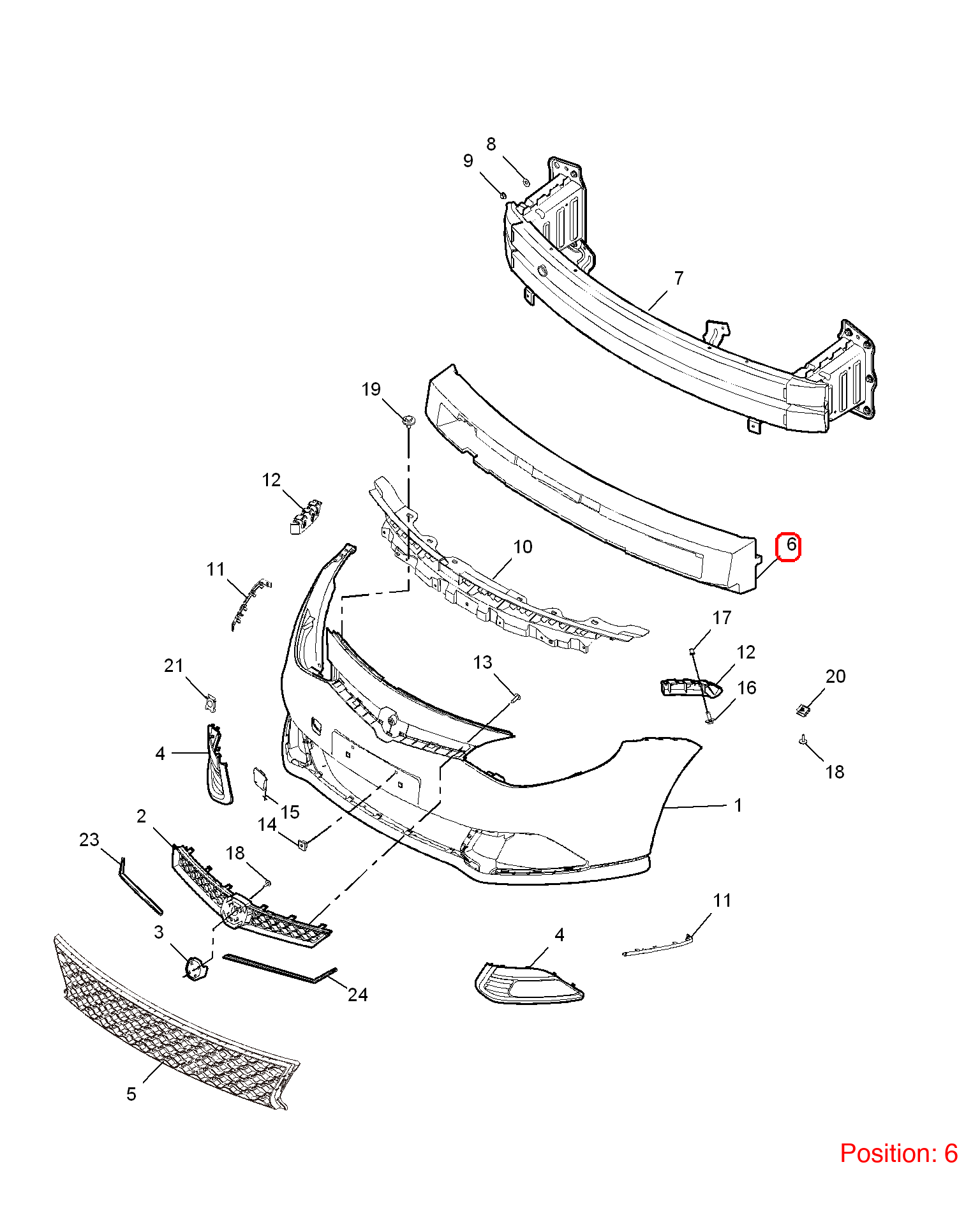 MG Bumper foam OEM 10011594 FOR MG6 10011594-MG_OEM