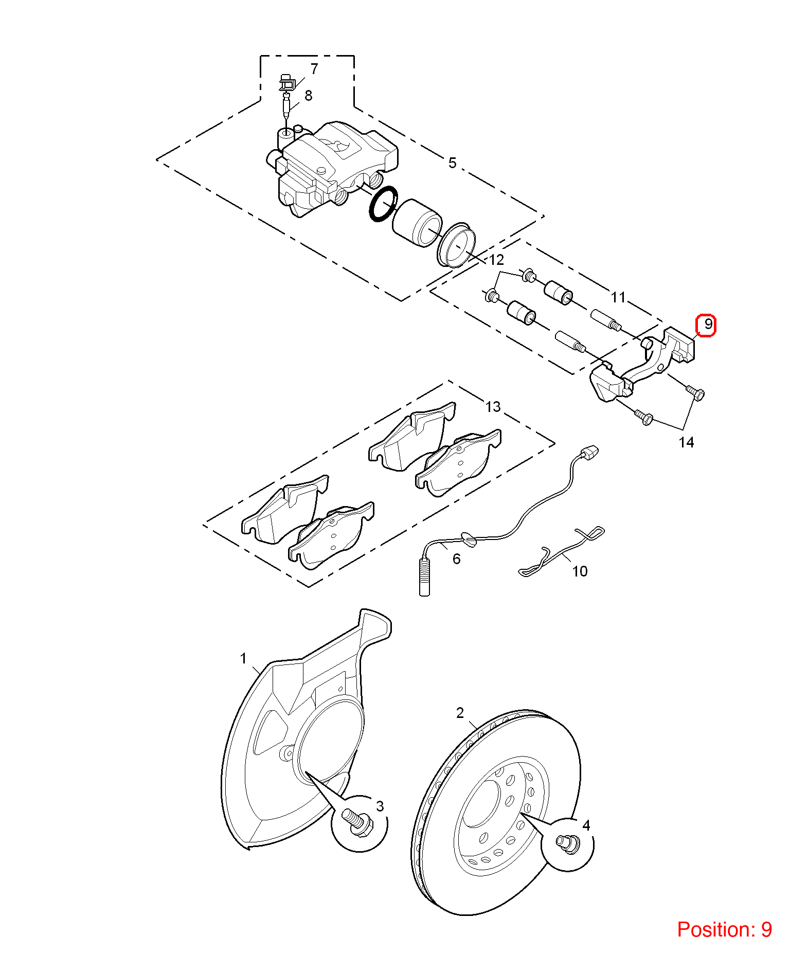 MG Brake caliper bracket OEM 10017162 FOR MG6 MG550 10017162-MG_OEM