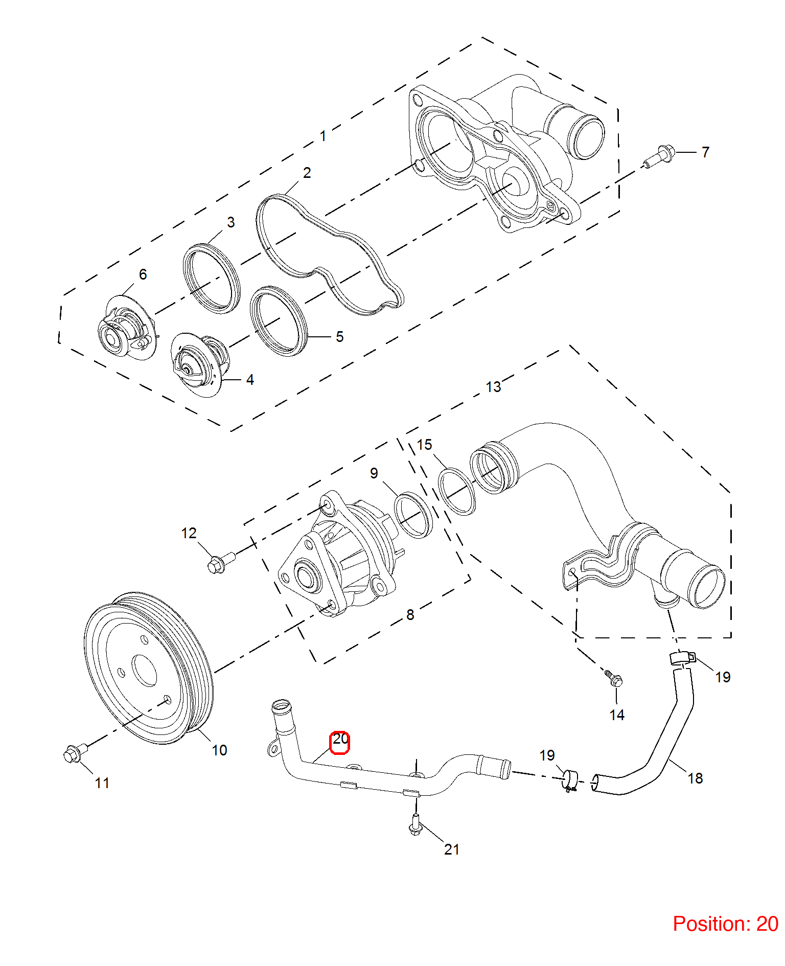 MG Water pump hose OEM 10019863 FOR MG3 MG350 MG5 10019863-MG_OEM