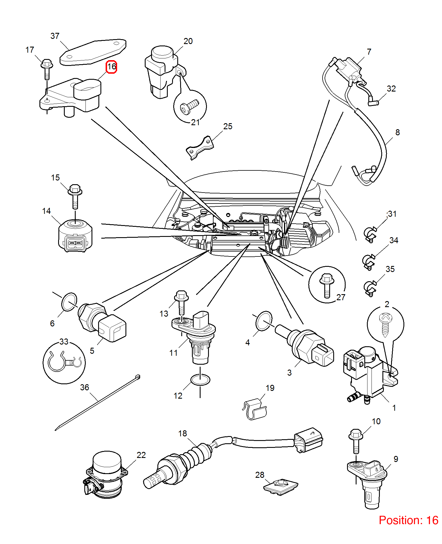 MG Intake air pressure sensor OEM 10020909 FOR MG6 MG350 MG5 10020909-MG_OEM