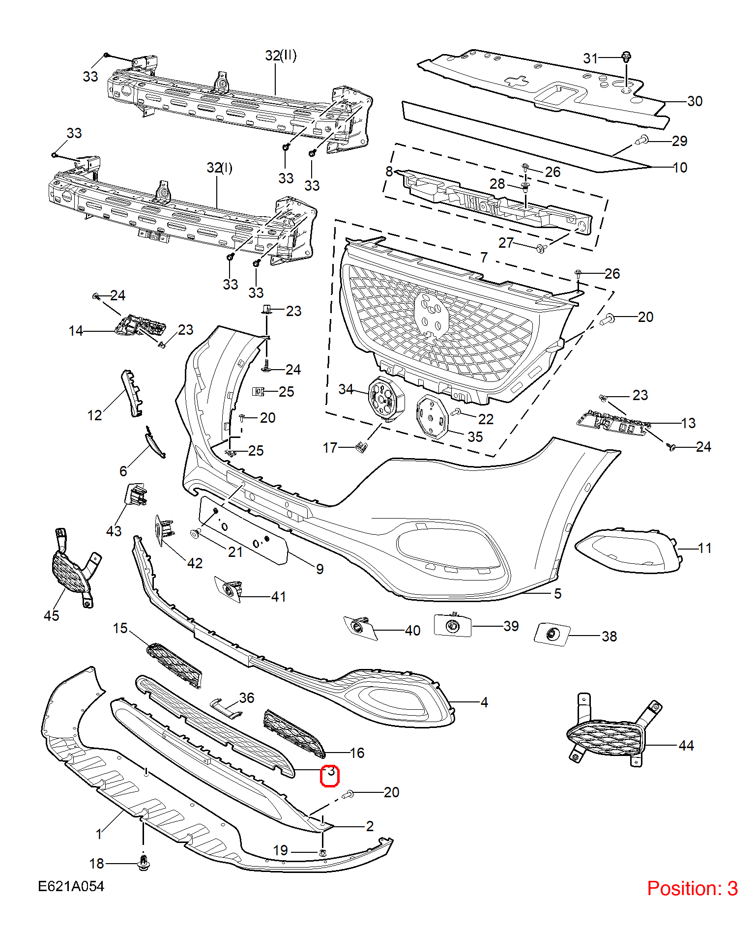 MG Bumper grille OEM 10021138 FOR MG 10021138-MG_OEM