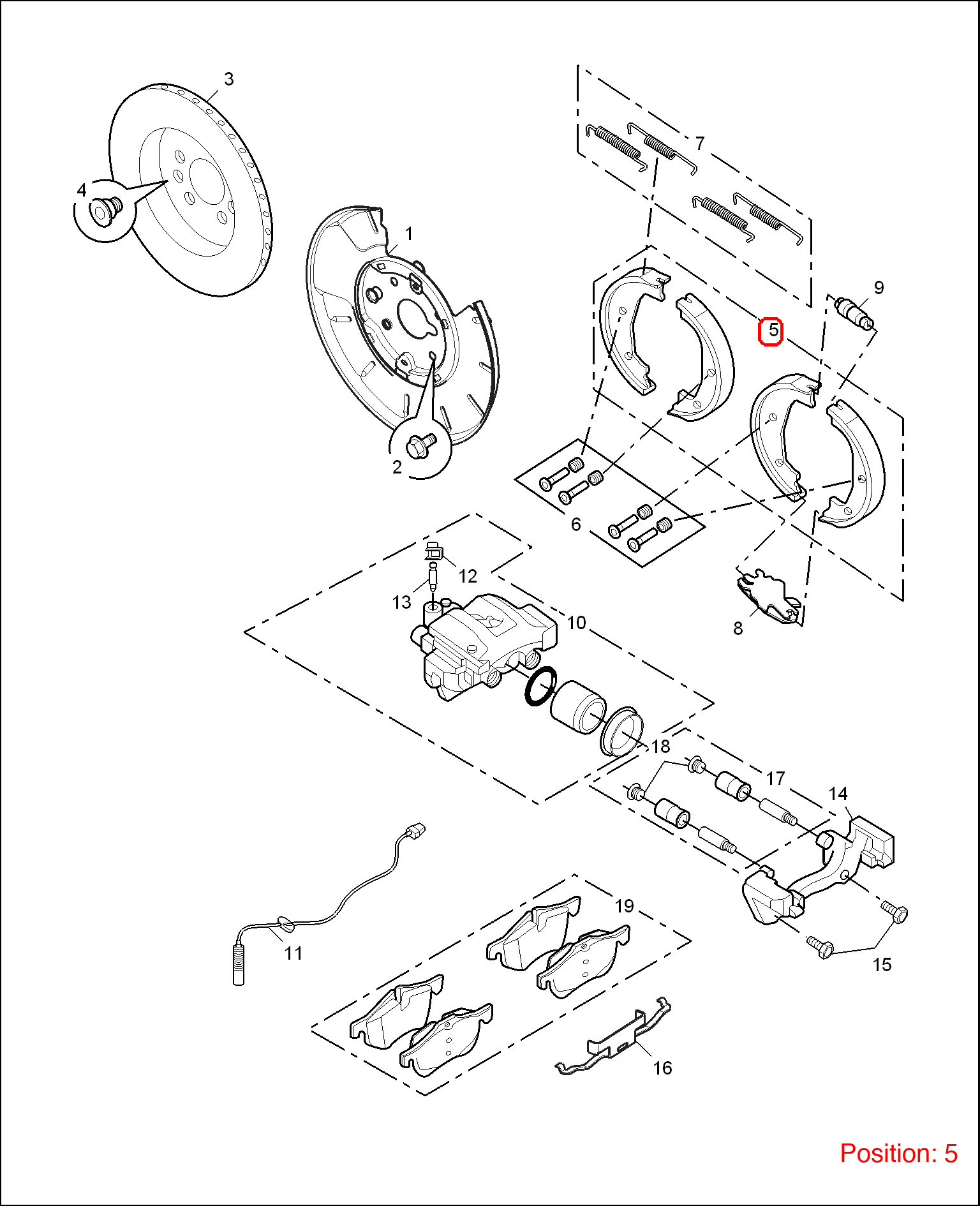 MG Handbrake shoe OEM 10025931 FOR MG6 MG550 MG750 10025931-MG_OEM