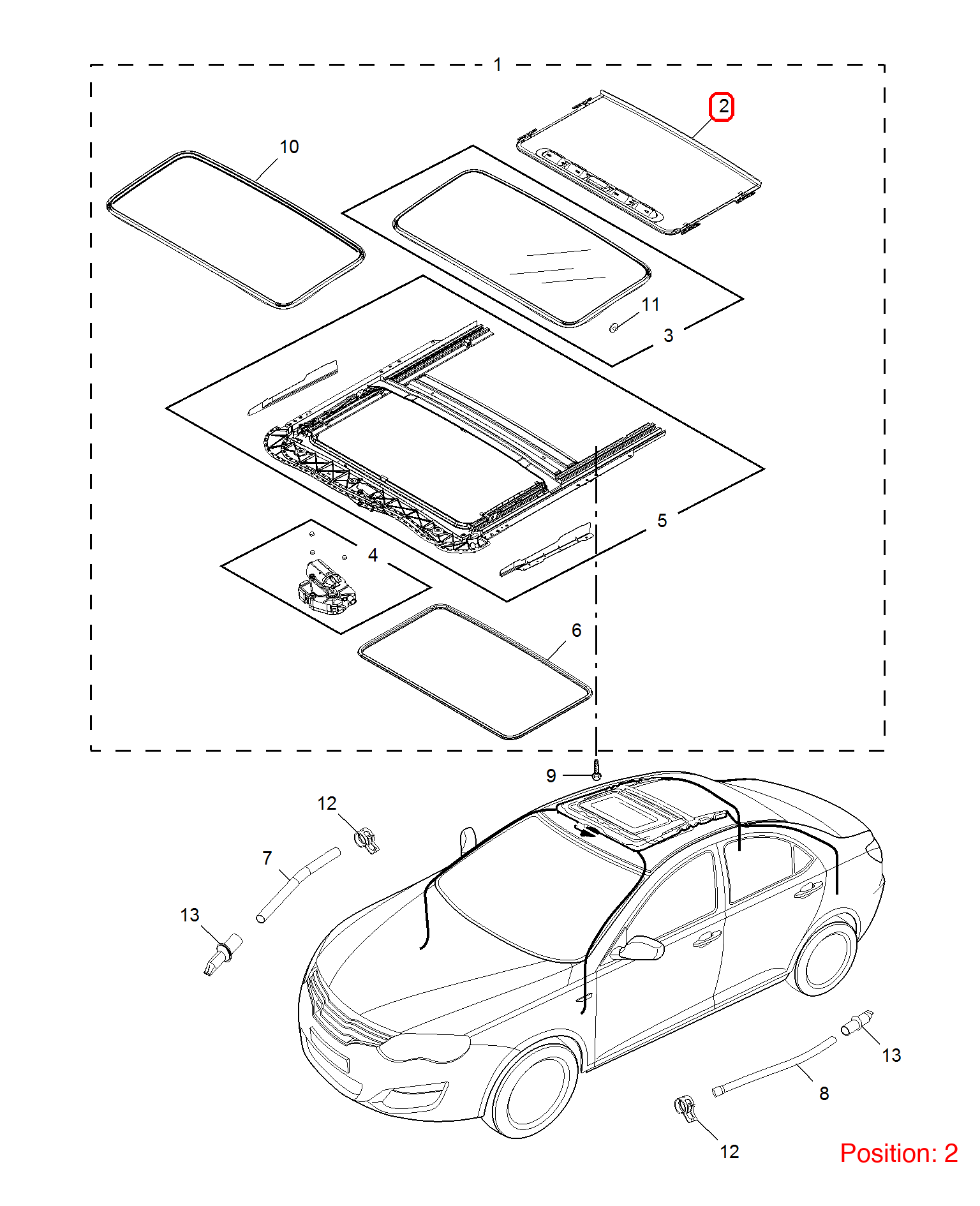 MG Sunroof sunshade OEM 10027356ESA FOR MG6 MG550 10027356ESA-MG_OEM